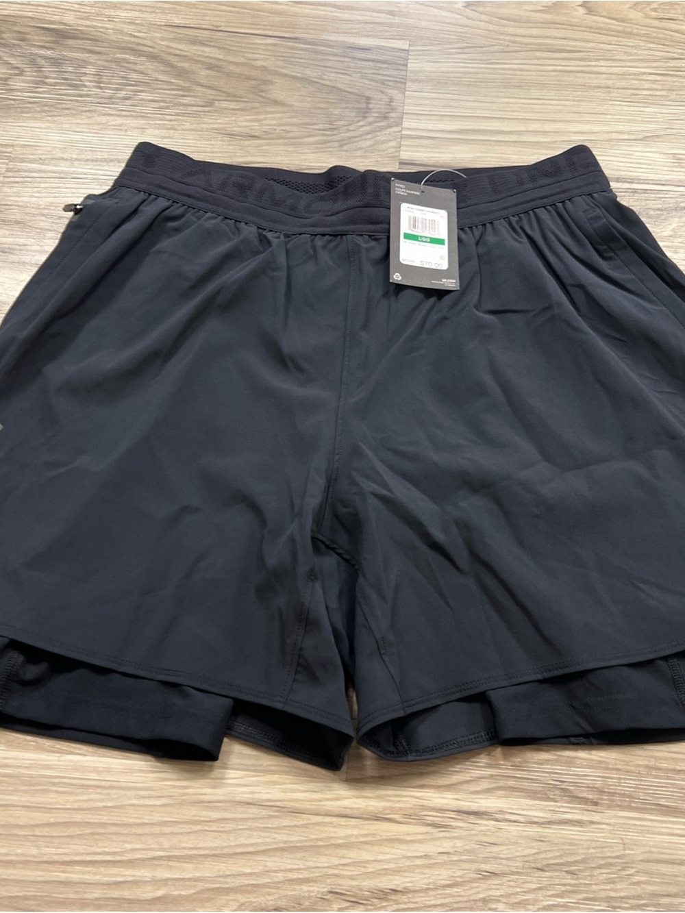 Under Armour Vanish Elite Running Shorts 2 In 1 Compression Black Mens Large $70